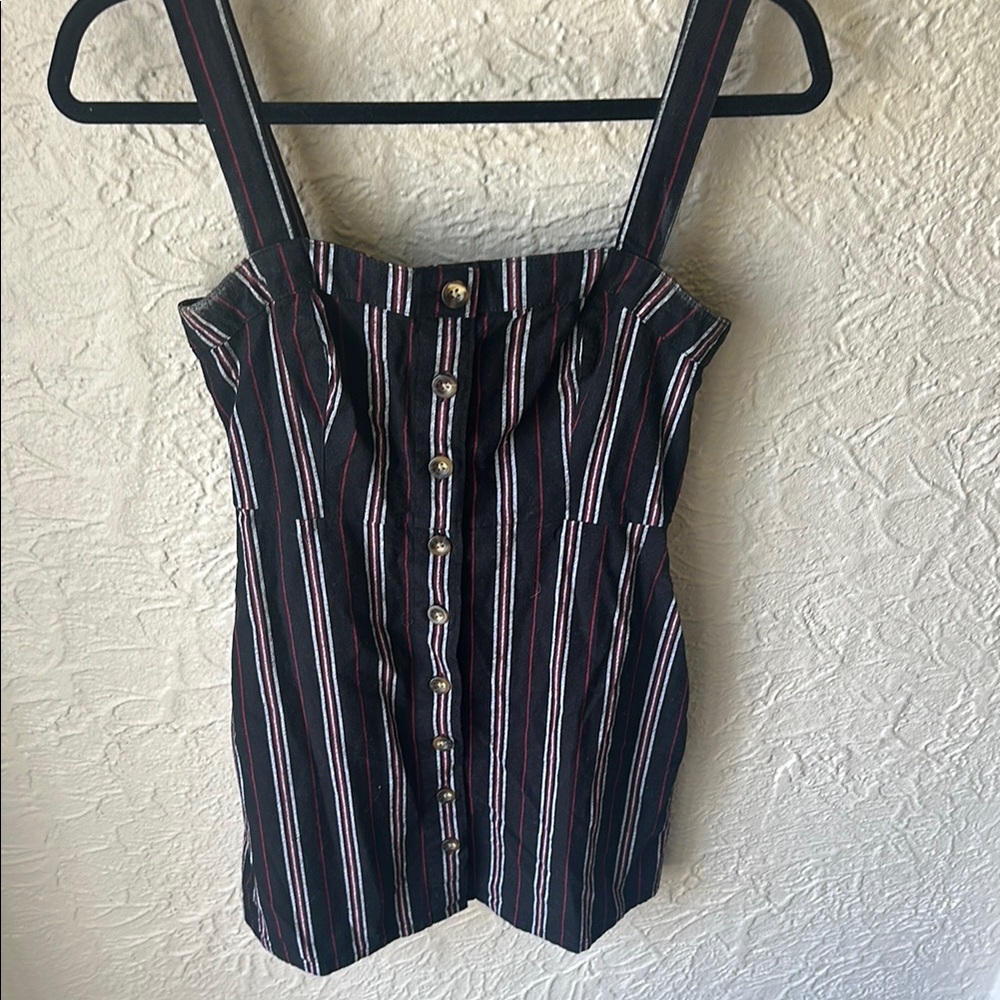 Hollister Blue and White Mini Bustier Dress